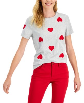 Charter Club Crew-Neck Heart-Print T 