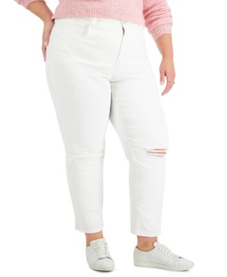macys plus size white jeans