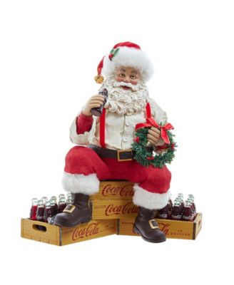 Kurt Adler - Coca-Cola Santa Sitting on Crates