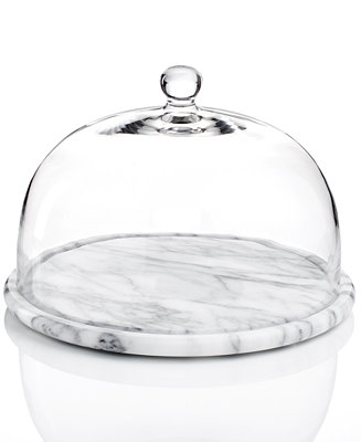 Godinger Serveware La Cucina Marble Round Tray with Glass Dome - Macy's