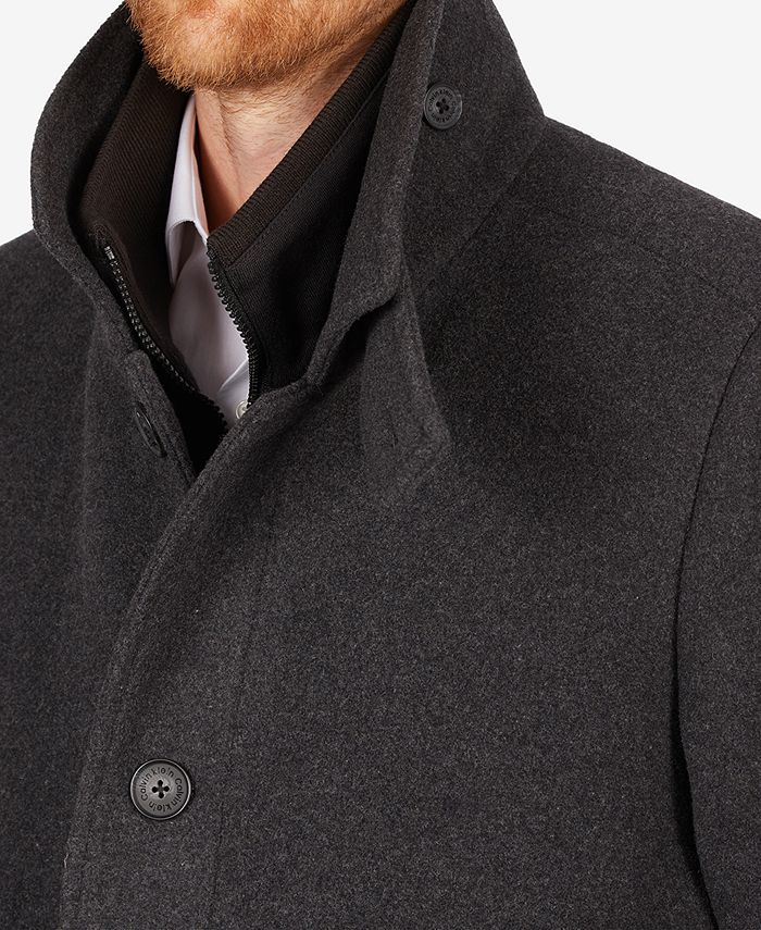 Calvin Klein Men's Coleman Wool-Blend Overcoat Grey 50R 