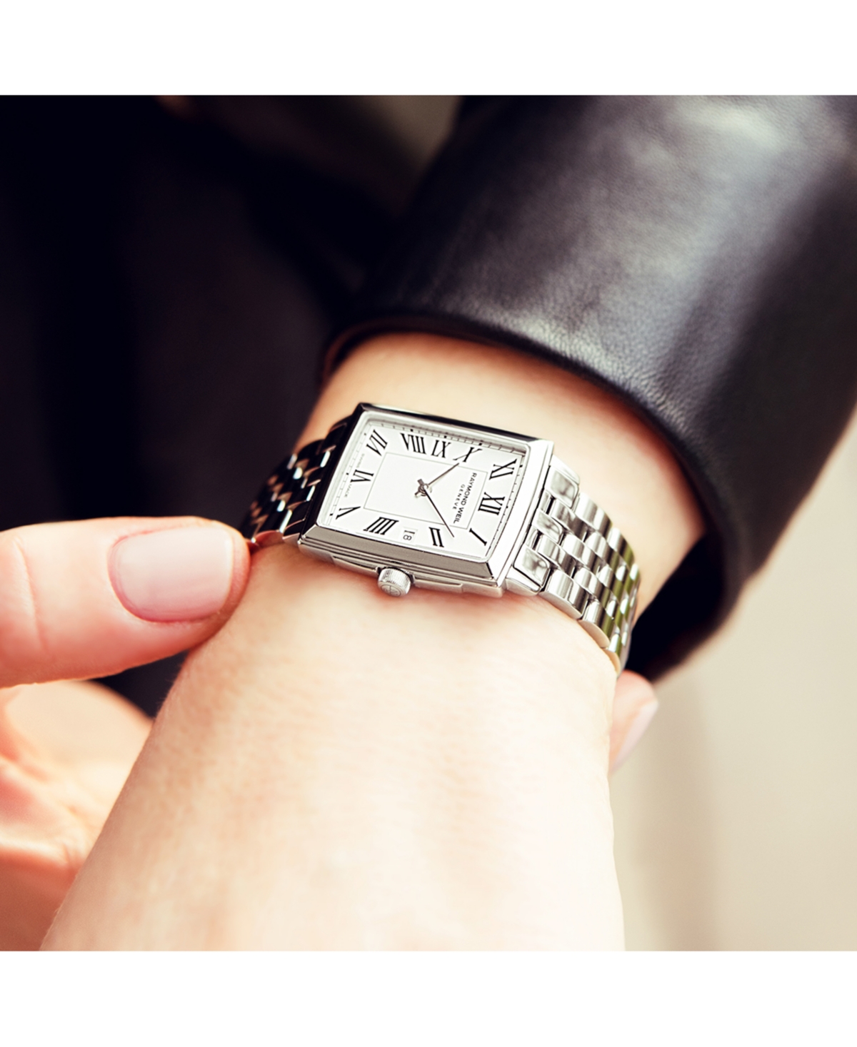Raymond Weil Women's Swiss Toccata Stainless Steel Bracelet Watch 22.6x28.1mm In White