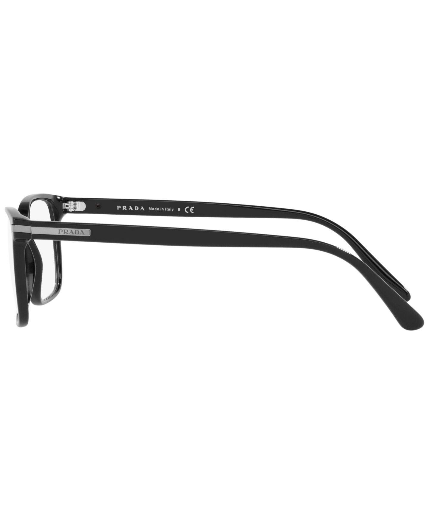 Мужские очки PRADA Man Rectangle Plastic PR 14WV Eyeglasses, цвет: Чёрный — фото 3