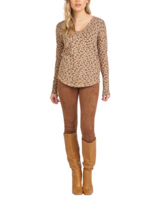 Black Tape Petite Faux-Suede Leggings 