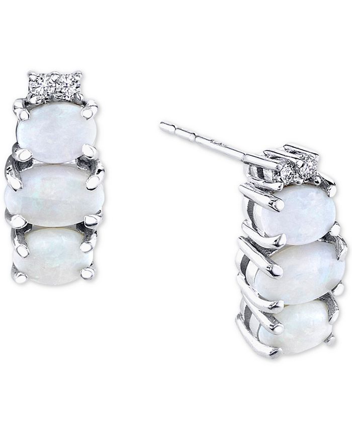 Macy s Opal 1 ct. t.w. Diamond Accent Trio Stud Earrings in