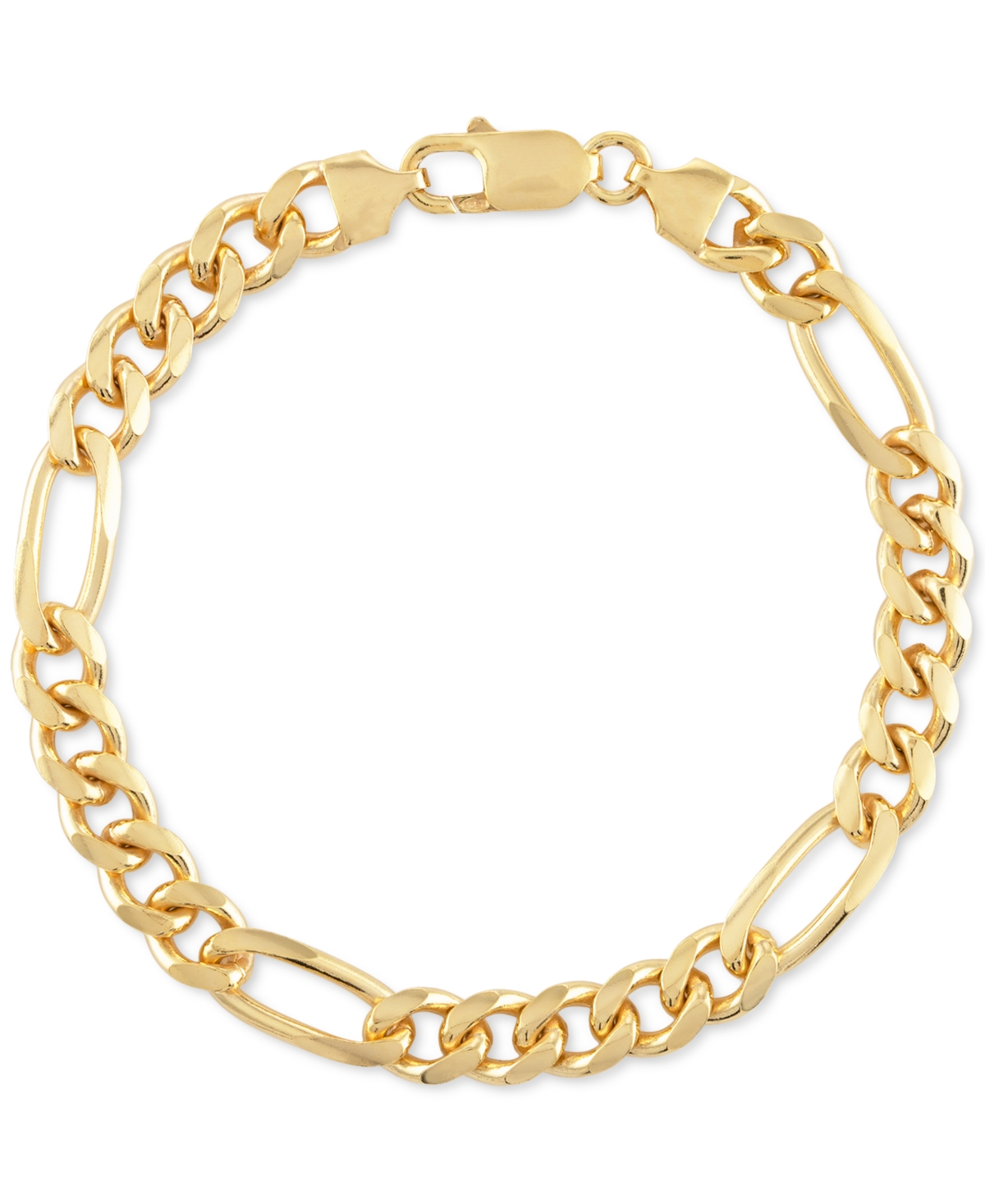 Cuban Figaro Link Bracelet, Created for Macy's - Gold Over Silver
