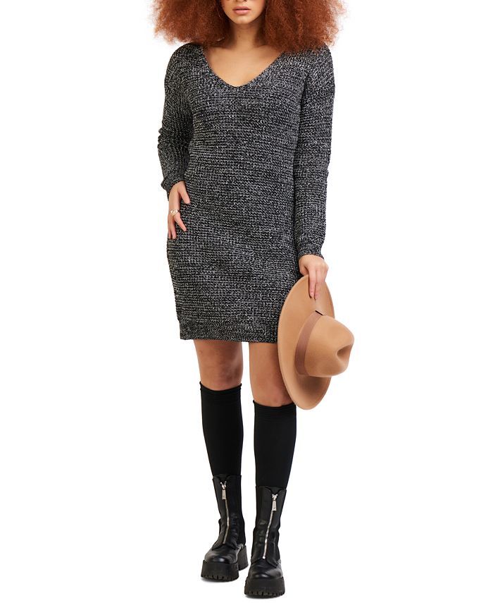 Black Tape - V-Neck Sweater Dress