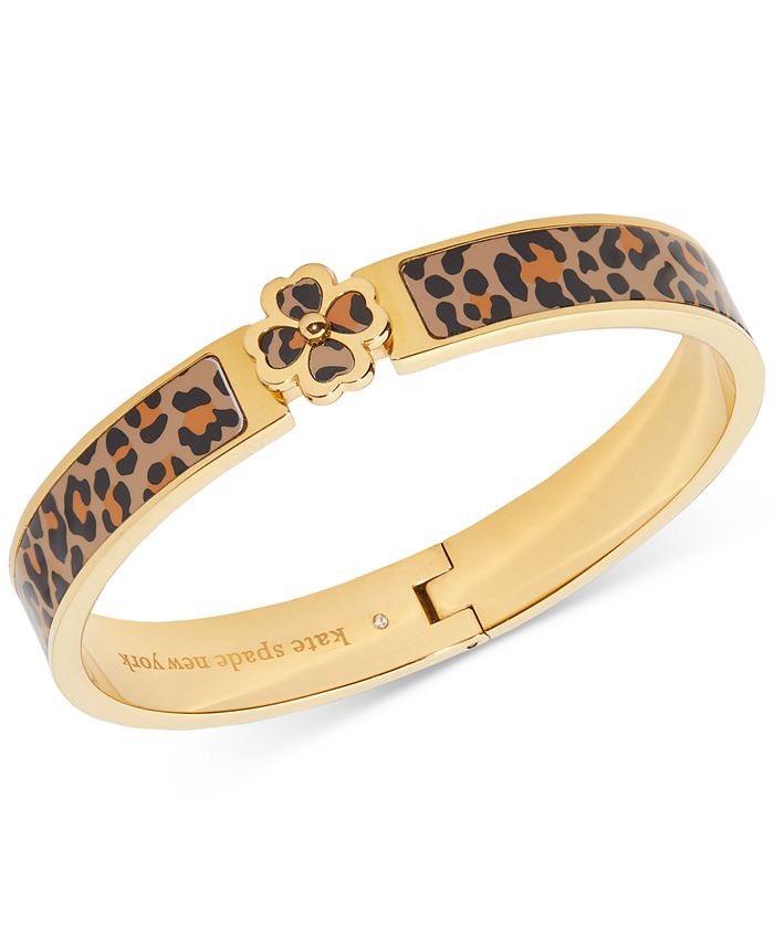 kate spade new york Gold-Tone Spade Flower Printed Bangle Bracelet &  Reviews - Bracelets - Jewelry & Watches - Macy's
