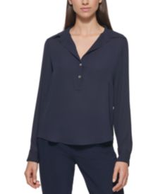 Long Sleeve Button Front Blouse