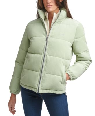 Corduroy Puffer Jacket In Sage | ModeSens