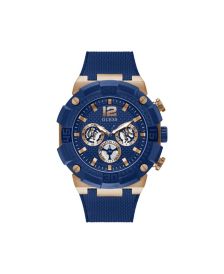 Men's Blue Silicone Strap Multi-Function Watch 50mm