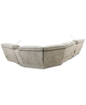 Sebaston 6-Pc. Fabric Sectional with 2 Power Motion Recliners and 2 USB Consoles, Created for Macy's