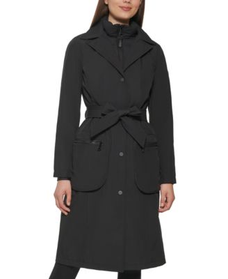 DKNY - Bibbed Belted Hooded Trench Coat