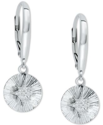 Cubic Zirconia Starburst Disc Drop Earrings