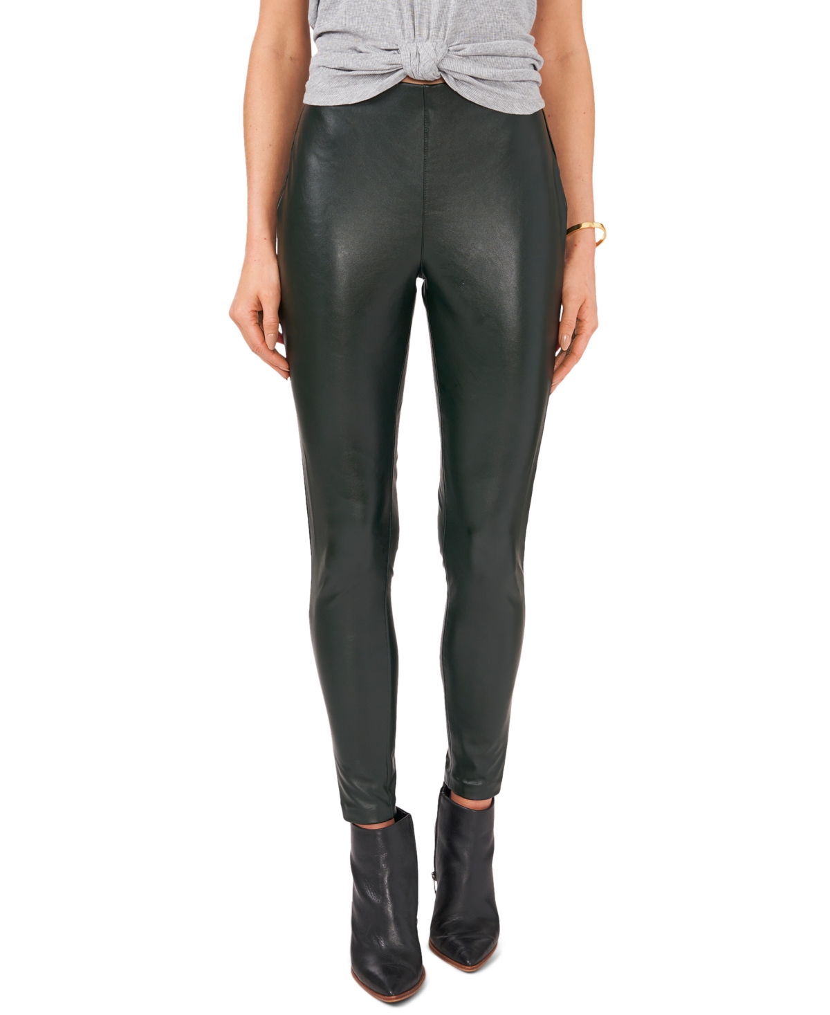 Faux-Leather Skinny Pants - Dark Willow