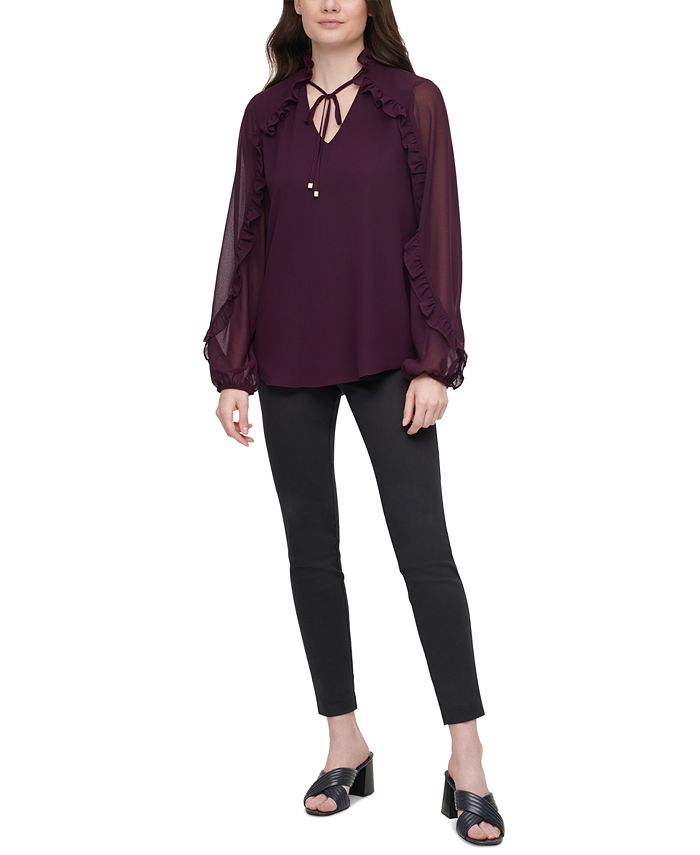 calvin klein ruffle blouse