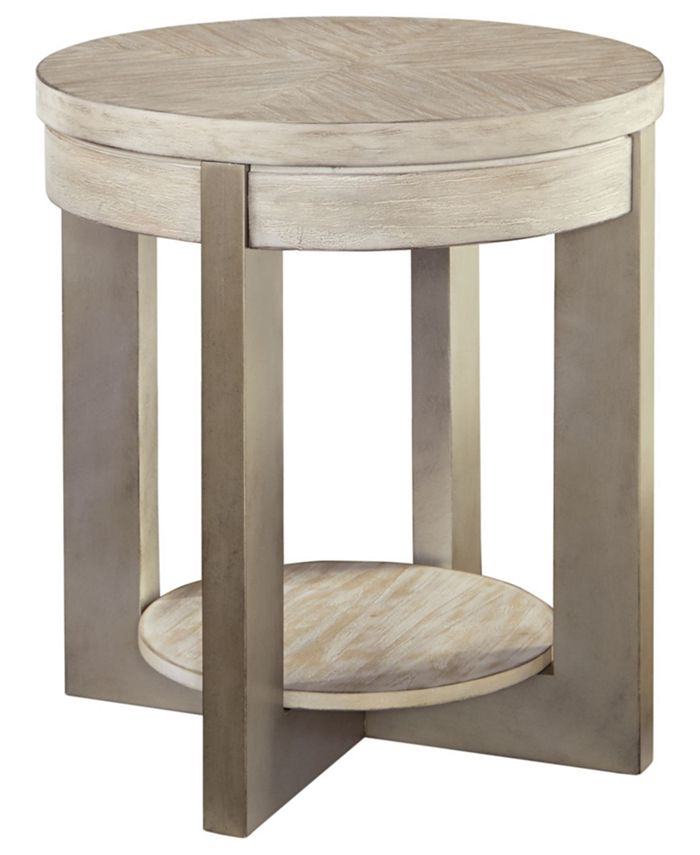 Signature Design By Ashley Urlander Rustic Round End Table Macy's