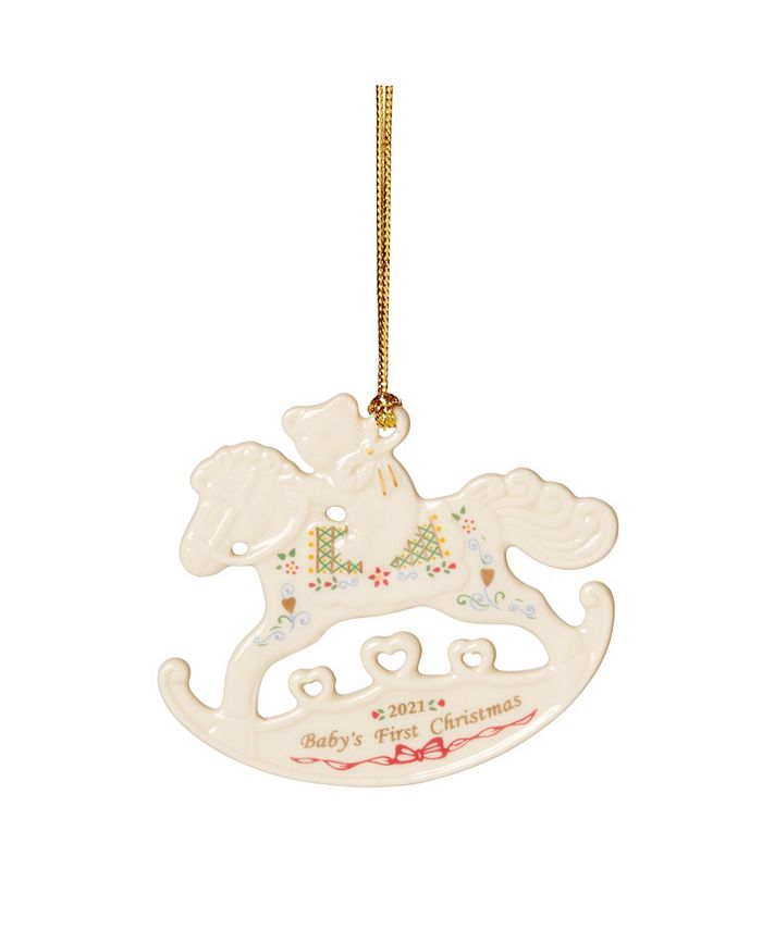 Lenox 2021 Baby's First Christmas Rocking Horse Ornament Macy's