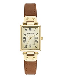 Women's Brown Leather Strap Watch 21.5mm