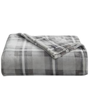 Nautica Lewes Ultra Soft Plush Grey Blanket, Twin In Gray