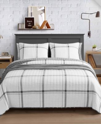 Fleetville Cotton Reversible 3 Piece Quilt Set, King