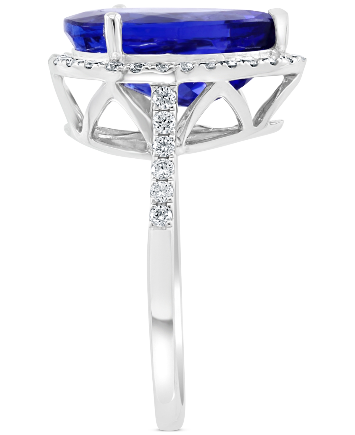 Effy(6 ct. t.w.) & Diamond (3/8 ct. t.w.) Halo Ring in 14k White Gold - Tanzanite