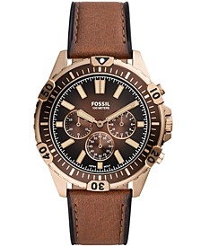 Men's Garrett Chronograph, Brown Leather Strap Watch 44mm