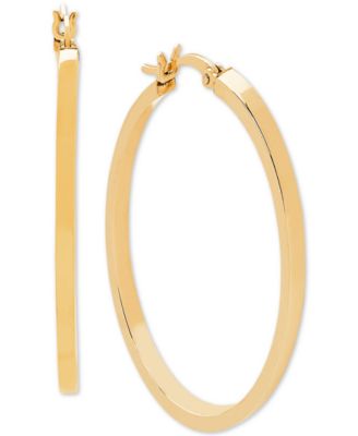 Square Edge Hoop Earrings (40mm) in 14k Gold 