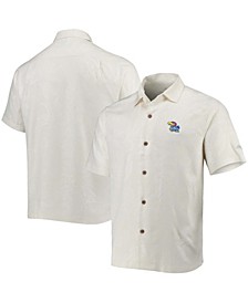 Men's White Kansas Jayhawks Al Fresco Tropics Jacquard Button-Up Shirt