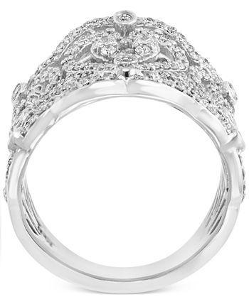 EFFY Collection - Diamond Heart Filigree Statement Ring (2 ct. t.w.) in 14k White Gold