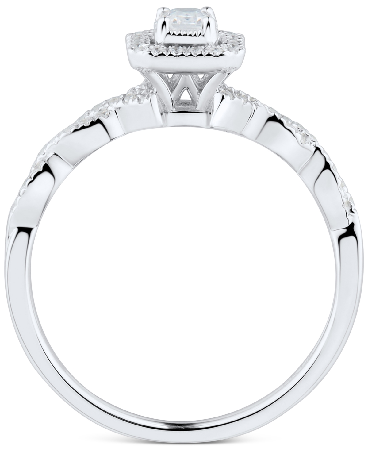 Diamond Octagon-Cut Halo Ring (1/3 ct. t.w.) in 14k- White Gold