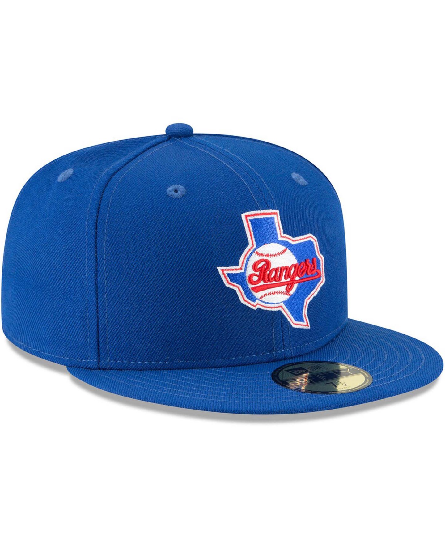 Мужская кепка New Era Blue Texas Rangers Cooperstown Collection Wool 59FIFTY Fitted Hat — фото 3