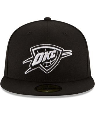 Men's Black Oklahoma City Thunder Black and White Logo 59FIFTY Fitted Hat