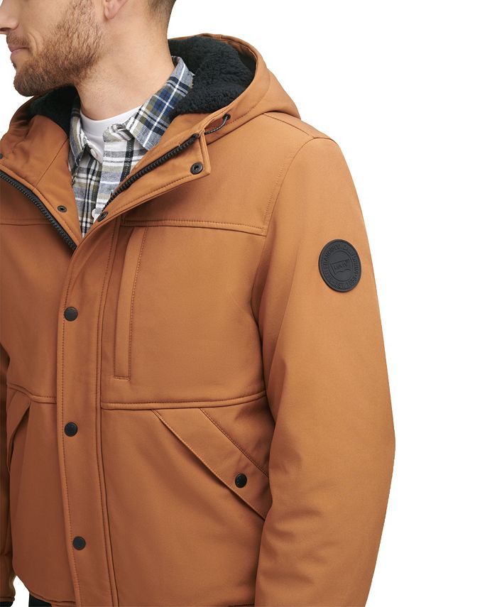 Levi's Men's Soft Shell Sherpa Lined Hooded Jacket & Reviews Coats