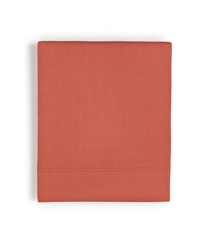 Oake Cotton Tencel Solid 300Thread Count Queen Flat Sheet, Created for