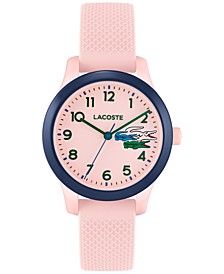 Kids' Lacoste 12.12 Pink Silicone Strap Watch 32mm