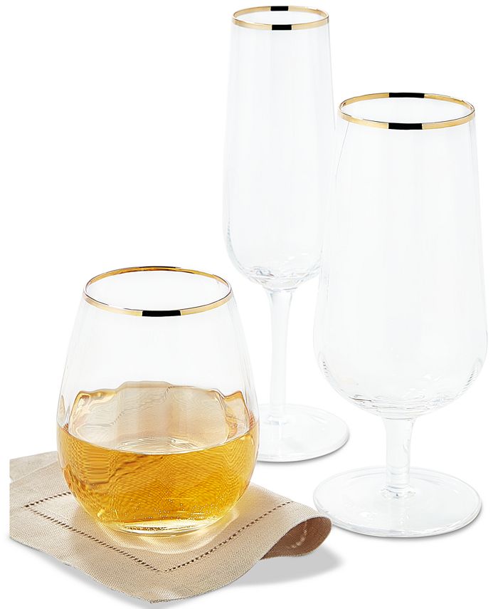 Martha Stewart Collection Optic Champagne Flutes, Set of 4, Created for