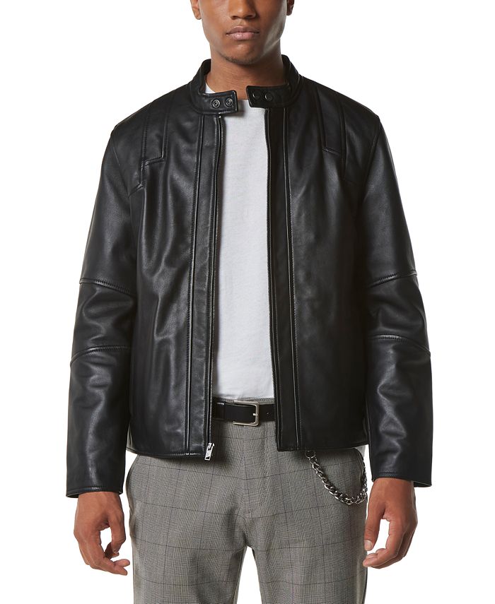 Marc New York Men's Keppler Leather Racer Jacket - Macy's