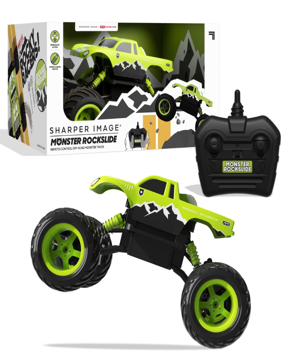 Sharper Image Kids' Toy Rc Monster Rockslide, 2.4 Ghz Off-road Monster Truck In Bright Green