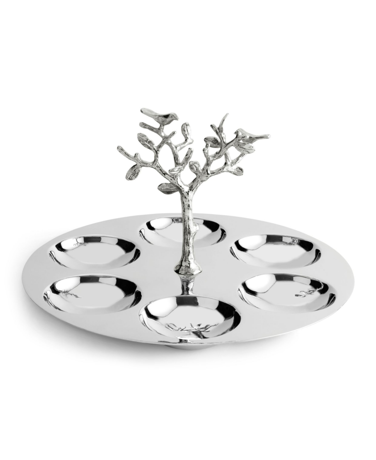 Tree of Life Seder Plate - Silver- Tone