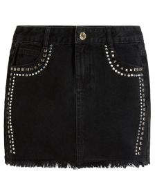 Big Girls Rhinestone and Studded Denim Skirt