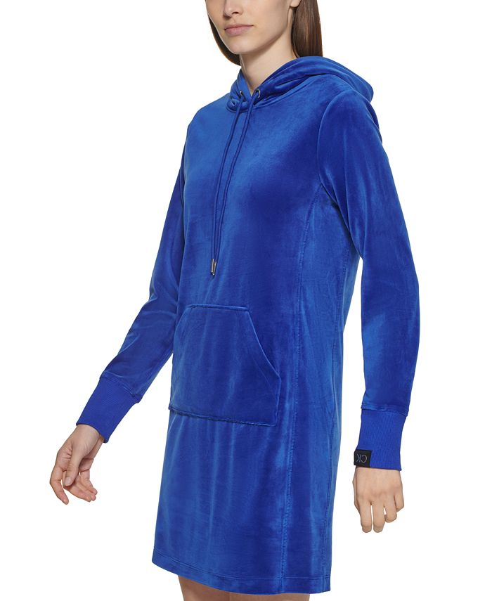 Calvin Klein Velvet Hooded Dress Macy's