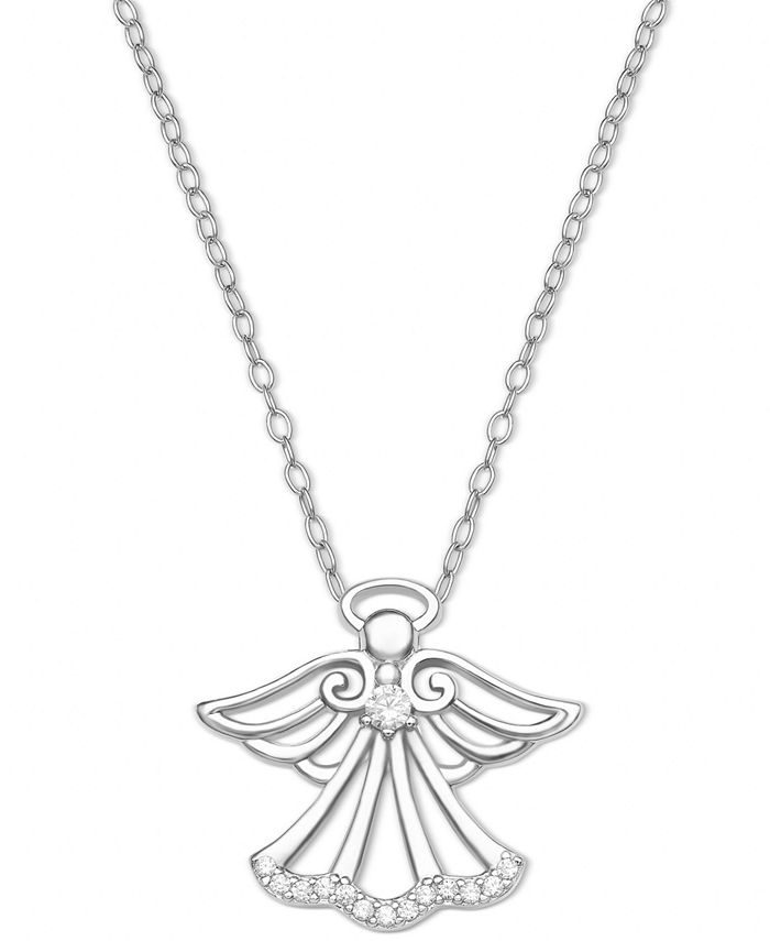 Macy's Ornament Box with Cubic Zirconia Angel 18