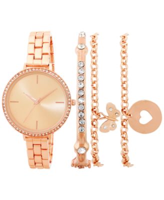 INC International Concepts - Rose Gold-Tone Bracelet Watch 38mm & 3-Pc. Bracelet Set