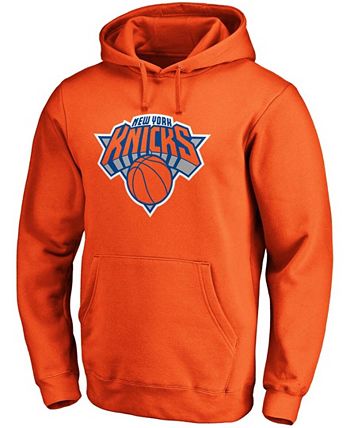 Fanatics Men's Orange New York Knicks Primary Team Logo Pullover Hoodie ...