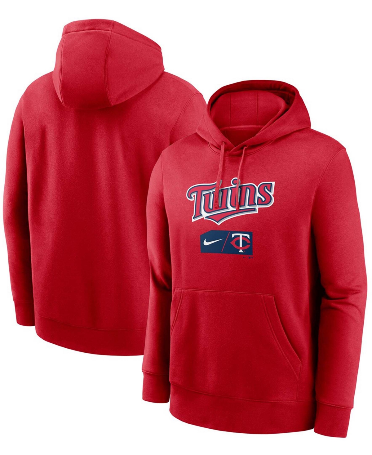 Men's Red Minnesota Twins Team Lettering Club Pullover Hoodie