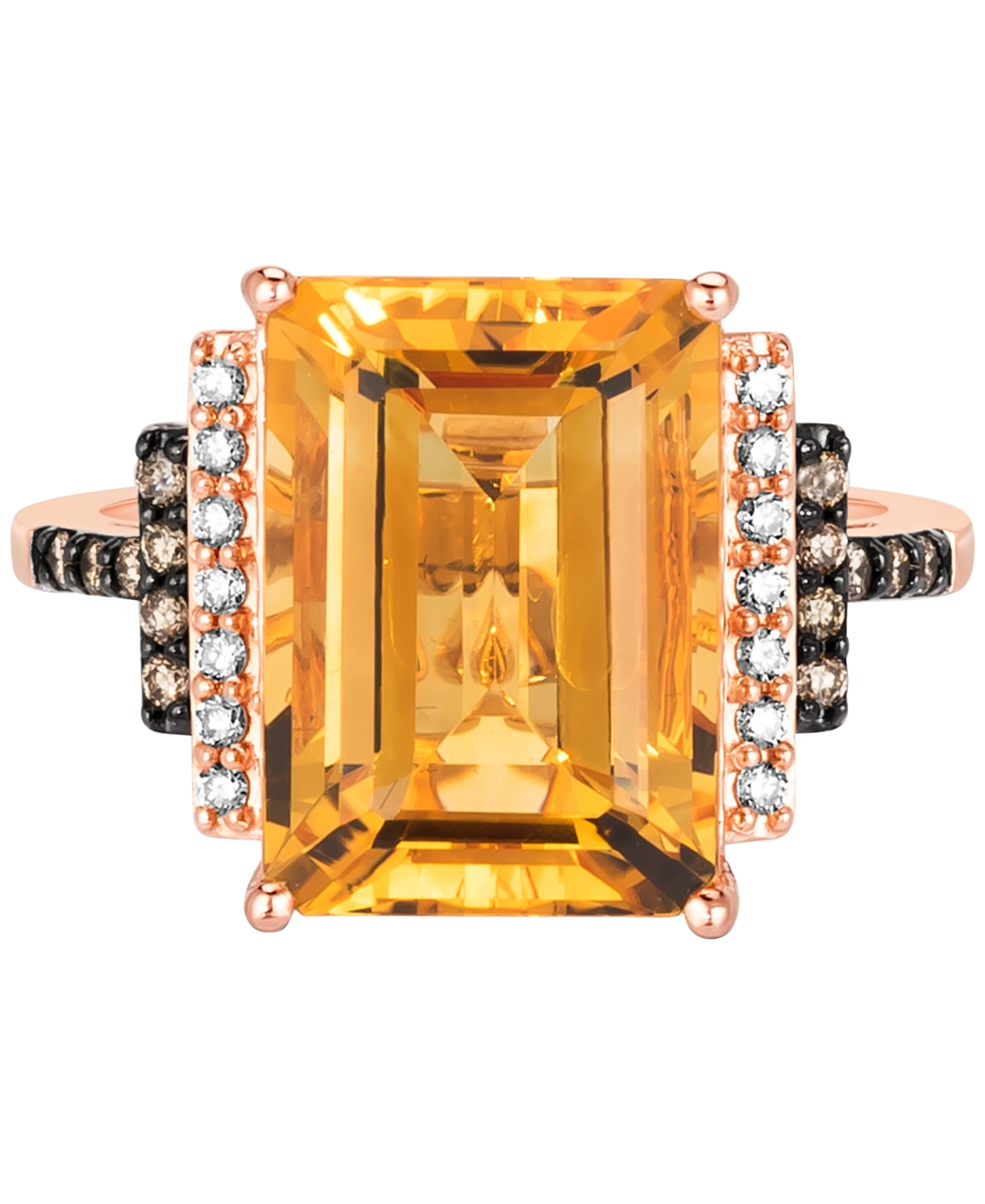 Le Vian Cinnamon(5-3/4 ct. t.w.) & Diamond (1/4 ct. t.w.) Statement Ring in 14k Rose Gold - Citrine