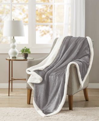 Photo 1 of Martha Stewart Collection Textured Reversible 50" x 60" Classic Sherpa Throw, Created for Macy's