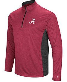 Men's Heathered Crimson, Black Alabama Crimson Tide Audible Windshirt Quarter-Zip Pullover Jacket