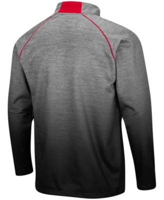 Men's Heathered Gray Nebraska Huskers Sitwell Sublimated Quarter-Zip Pullover Jacket